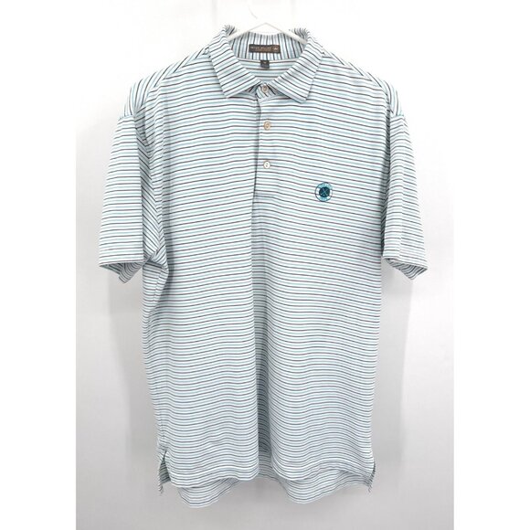 Peter Millar Summer Comfort Ruth Lake Striped Men Polo Shirt Sz M - Picture 1 of 6